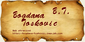 Bogdana Tošković vizit kartica